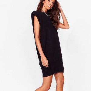 NASTYGAL Knitted Black Mini Dress -(SMALL) (NEW)